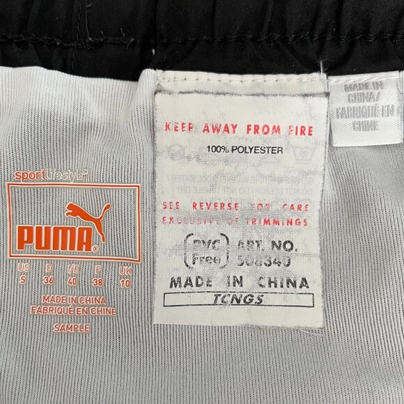 Puma Vintage Running Workout 2.75" Shorts Black w Print Sides Wht Pink Grey Sz S - Picture 7 of 10
